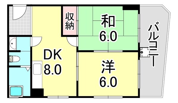 トマダハイツの物件間取画像